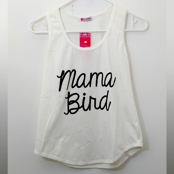 Mama Bird Graphic Tank Top White Women's Size Medium Sleeveless NWOT - Picture 1 of 5